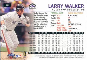 1999 Fleer Tradition #33 Larry Walker Back