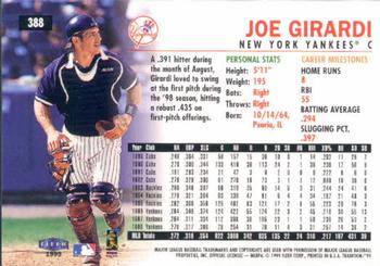 1999 Fleer Tradition #388 Joe Girardi Back