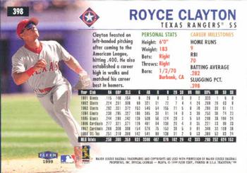 1999 Fleer Tradition #398 Royce Clayton Back