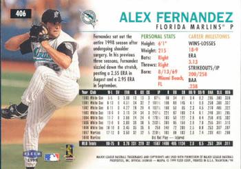 1999 Fleer Tradition #406 Alex Fernandez Back