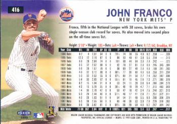 1999 Fleer Tradition #416 John Franco Back