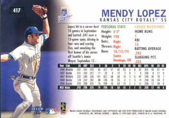 1999 Fleer Tradition #417 Mendy Lopez Back