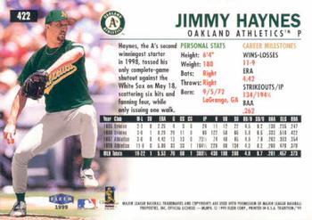 1999 Fleer Tradition #422 Jimmy Haynes Back