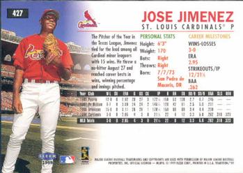 1999 Fleer Tradition #427 Jose Jimenez Back
