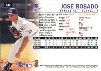 1999 Fleer Tradition #432 Jose Rosado Back