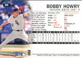 1999 Fleer Tradition #434 Bobby Howry Back