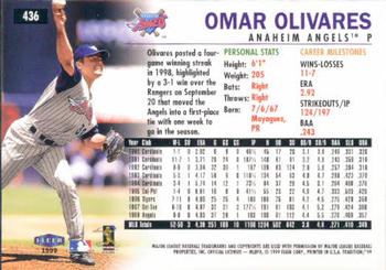 1999 Fleer Tradition #436 Omar Olivares Back
