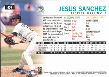 1999 Fleer Tradition #459 Jesus Sanchez Back
