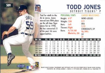 1999 Fleer Tradition #509 Todd Jones Back