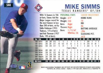 1999 Fleer Tradition #544 Mike Simms Back