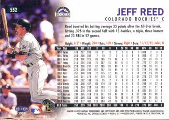 1999 Fleer Tradition #552 Jeff Reed Back