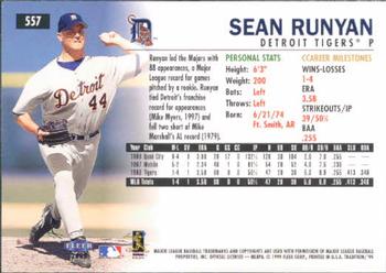 1999 Fleer Tradition #557 Sean Runyan Back