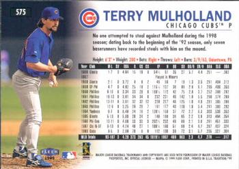 1999 Fleer Tradition #575 Terry Mulholland Back