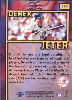 1999 Fleer Tradition #585 Derek Jeter Back