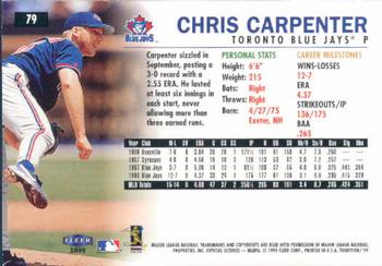 1999 Fleer Tradition #79 Chris Carpenter Back