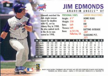 1999 Fleer Tradition #80 Jim Edmonds Back