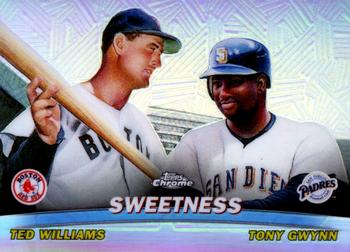 2001 Topps Chrome - Combos #TC15 Sweetness (Ted Williams / Tony Gwynn)  Front