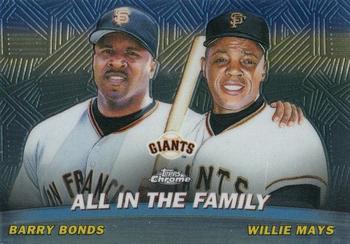 2001 Topps Chrome - Combos #TC19 All in the Family (Barry Bonds / Willie Mays)  Front