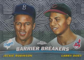 2001 Topps Chrome - Combos #TC20 Barrier Breakers (Jackie Robinson / Larry Doby)  Front