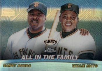 2001 Topps Chrome - Combos Refractors #TC19 All in the Family (Barry Bonds / Willie Mays)  Front