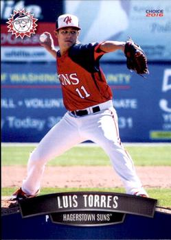 2016 Choice Hagerstown Suns #26 Luis Torres Front
