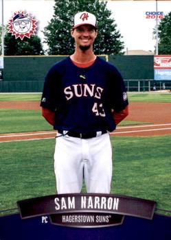 2016 Choice Hagerstown Suns #32 Sam Narron Front