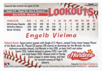 2016 Grandstand Chattanooga Lookouts #NNO Engelb Vielma Back