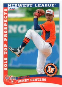 2016 Choice Midwest League Top Prospects #03 Henry Centeno Front