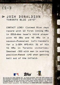 2016 Stadium Club - Contact Sheet #CS-3 Josh Donaldson Back
