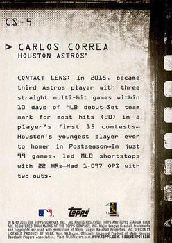 2016 Stadium Club - Contact Sheet #CS-9 Carlos Correa Back