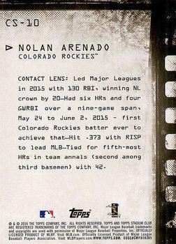 2016 Stadium Club - Contact Sheet #CS-10 Nolan Arenado Back