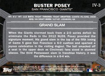 2016 Stadium Club - Instavision Highlights #IV-3 Buster Posey Back