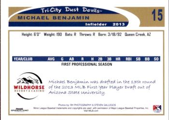 2013 Grandstand Tri-City Dust Devils #NNO Michael Benjamin Back