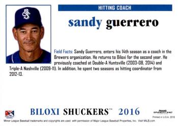 2016 Grandstand Biloxi Shuckers #NNO Sandy Guerrero Back