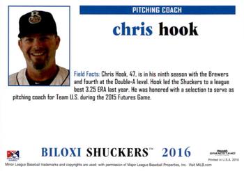 2016 Grandstand Biloxi Shuckers #NNO Chris Hook Back