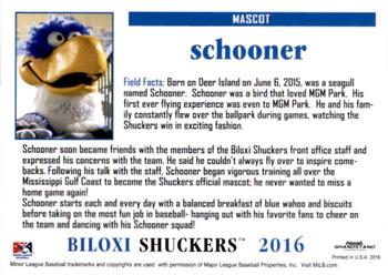 2016 Grandstand Biloxi Shuckers #NNO Schooner Back
