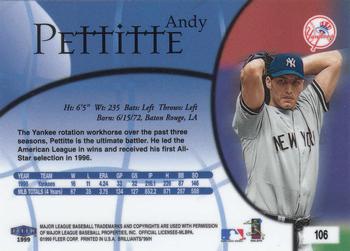 1999 Fleer Brilliants #106 Andy Pettitte Back