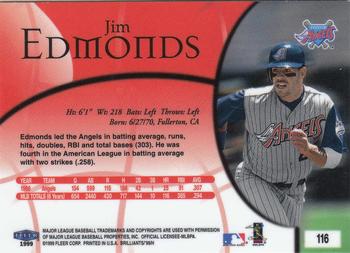 1999 Fleer Brilliants #116 Jim Edmonds Back