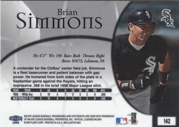 1999 Fleer Brilliants #142 Brian Simmons Back