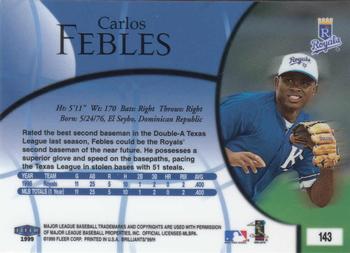 1999 Fleer Brilliants #143 Carlos Febles Back