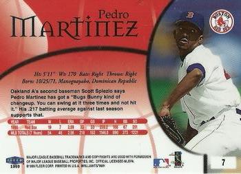 1999 Fleer Brilliants #7 Pedro Martinez Back