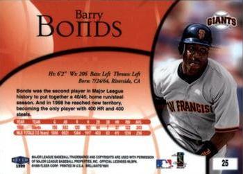 1999 Fleer Brilliants #25 Barry Bonds Back