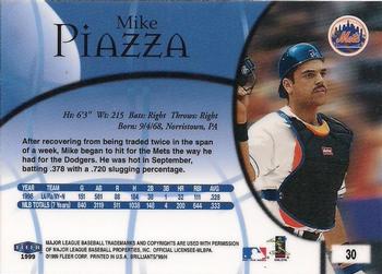 1999 Fleer Brilliants #30 Mike Piazza Back