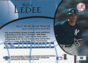 1999 Fleer Brilliants #158 Ricky Ledee Back