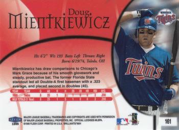 1999 Fleer Brilliants #161 Doug Mientkiewicz Back