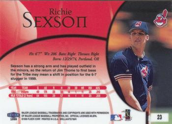 1999 Fleer Brilliants #23 Richie Sexson Back