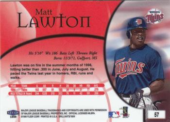 1999 Fleer Brilliants #57 Matt Lawton Back