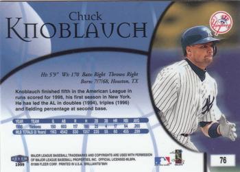 1999 Fleer Brilliants #76 Chuck Knoblauch Back