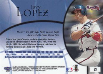1999 Fleer Brilliants #83 Javy Lopez Back