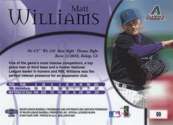 1999 Fleer Brilliants #99 Matt Williams Back